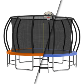 16FT Recreational Trampoline with Enclosure for Kids Adults, ASTM Approved, Outdoor Trampoline with Wind Stakes and Ladder for Kids Apex Series