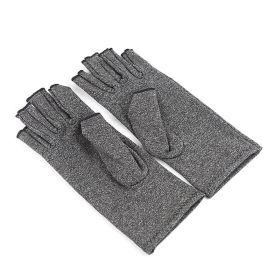 1pair Fingerless Compression Gloves For Arthritis; Carpal Tunnel; Swelling; Tendonitis & Hand Discomfort (Order A Size Up) (Color: Grey)