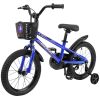 C16111A Kids Bike 16 inch for Boys & Girls with Training Wheels, Freestyle Kids' Bicycle with Bell,Basket and fender.