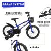 C16111A Kids Bike 16 inch for Boys & Girls with Training Wheels, Freestyle Kids' Bicycle with Bell,Basket and fender.